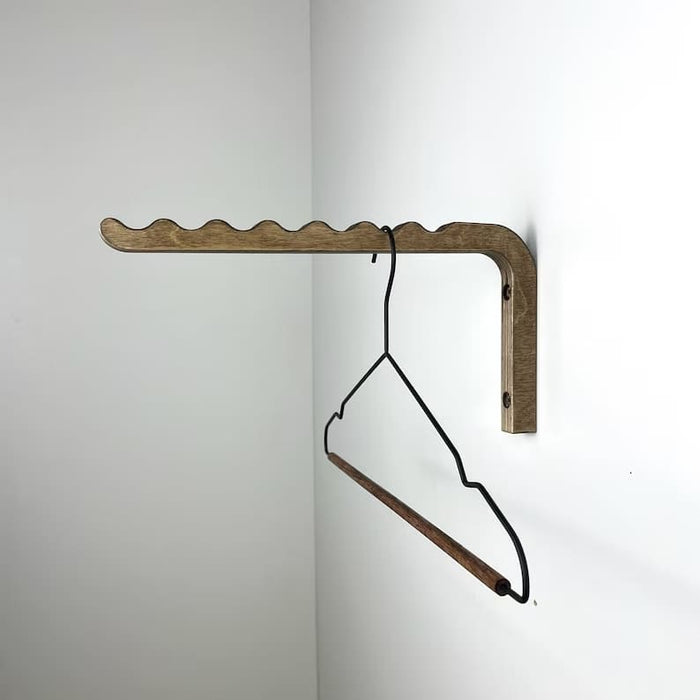 Wooden Wall Hanger for Clothes | Walnut Color - Image 2