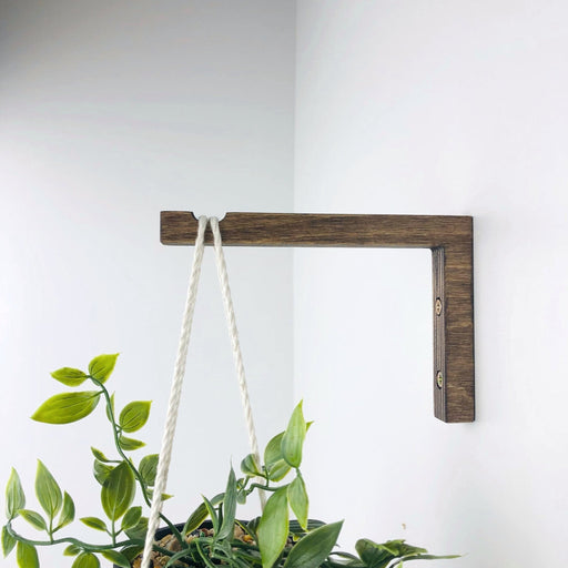 Wooden Wall Hook for Hanging Plants | Walnut 6"x4" - Image 1