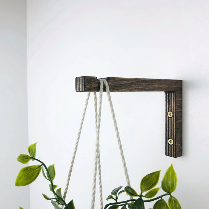 Wooden Wall Hook for Hanging Plants | Walnut 6"x4" - Image 3