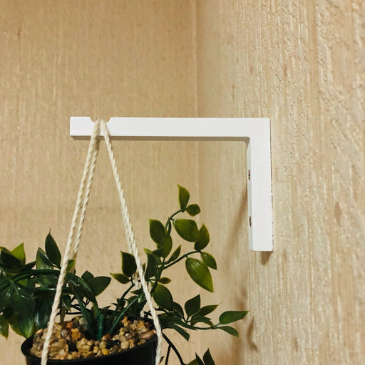 Wooden Wall Plant Bracket | White 6"x4" - Image 1