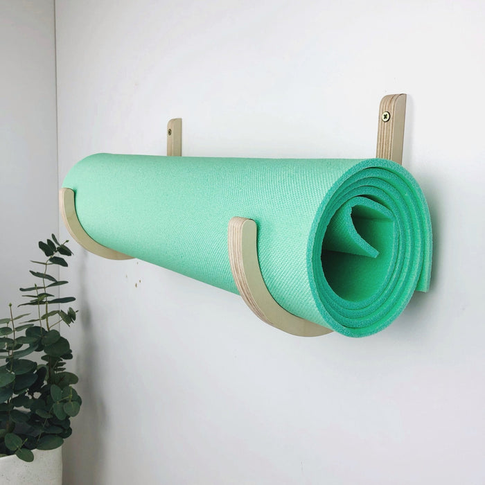 Wooden Yoga Mat Hanger Rack for Wall | Natural - Image 1