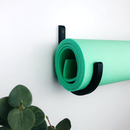 Wooden Yoga Mat Holder for Wall | Black - Image 2