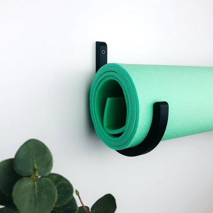 Wooden Yoga Mat Holder for Wall | Black - Image 2