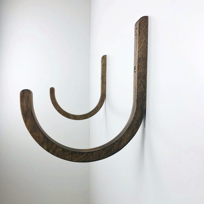 Wooden Yoga Mat Wall Hook Set | Walnut - Image 5