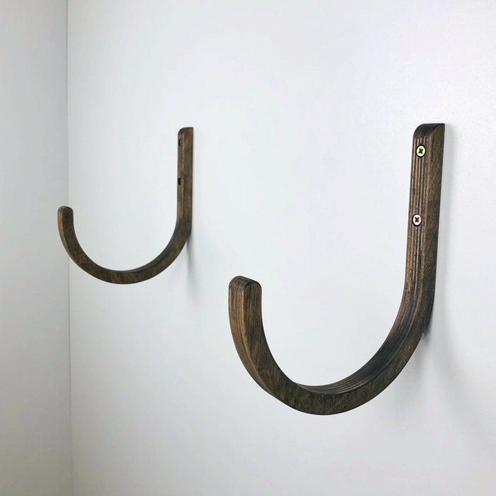 Wooden Yoga Mat Wall Hook Set | Walnut - Image 4