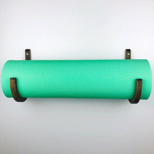 Wooden Yoga Mat Wall Hook Set | Walnut - Image 2