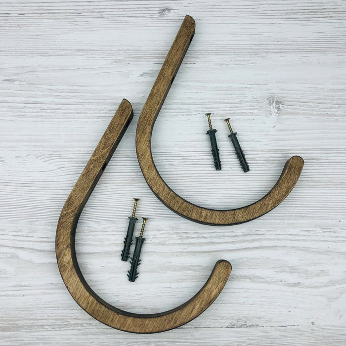 Wooden Yoga Mat Wall Hook Set | Walnut - Image 6