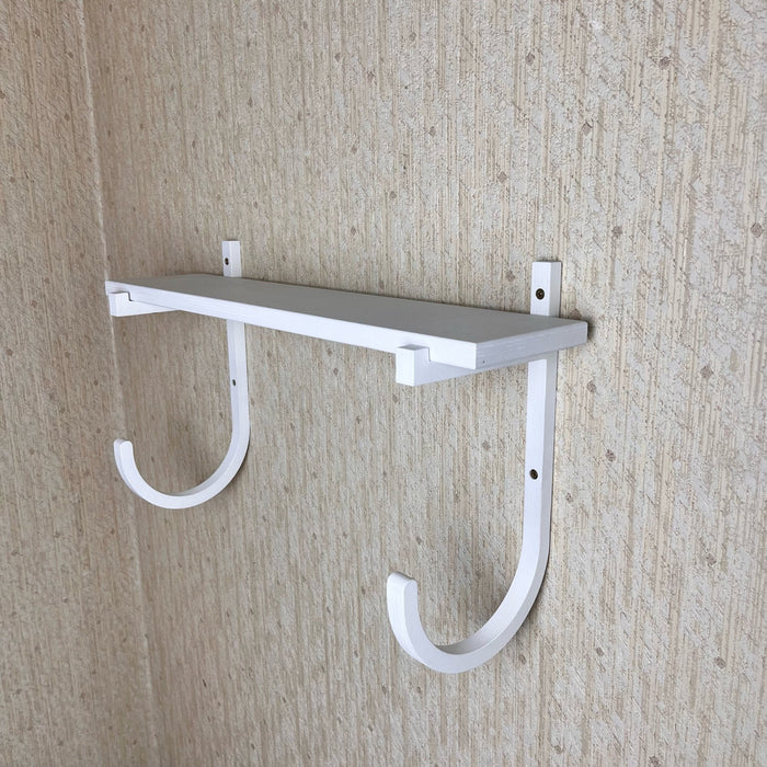 Yoga Mat Wall Holder with Shelf | White - Image 5