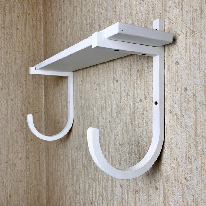 Yoga Mat Wall Holder with Shelf | White - Image 4