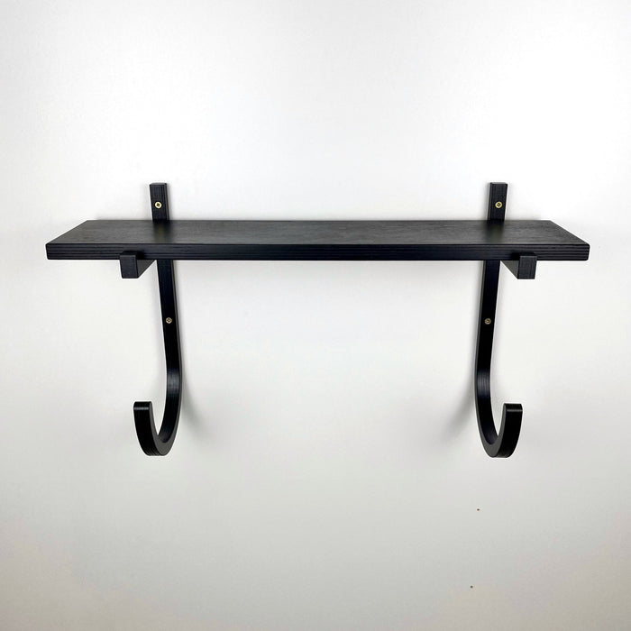 Yoga Mat Wall Rack with Shelf | Black - Image 4