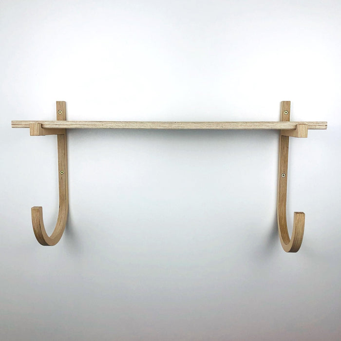 Yoga Mat Wood Wall Organizer with Shelf | Natural - Image 7